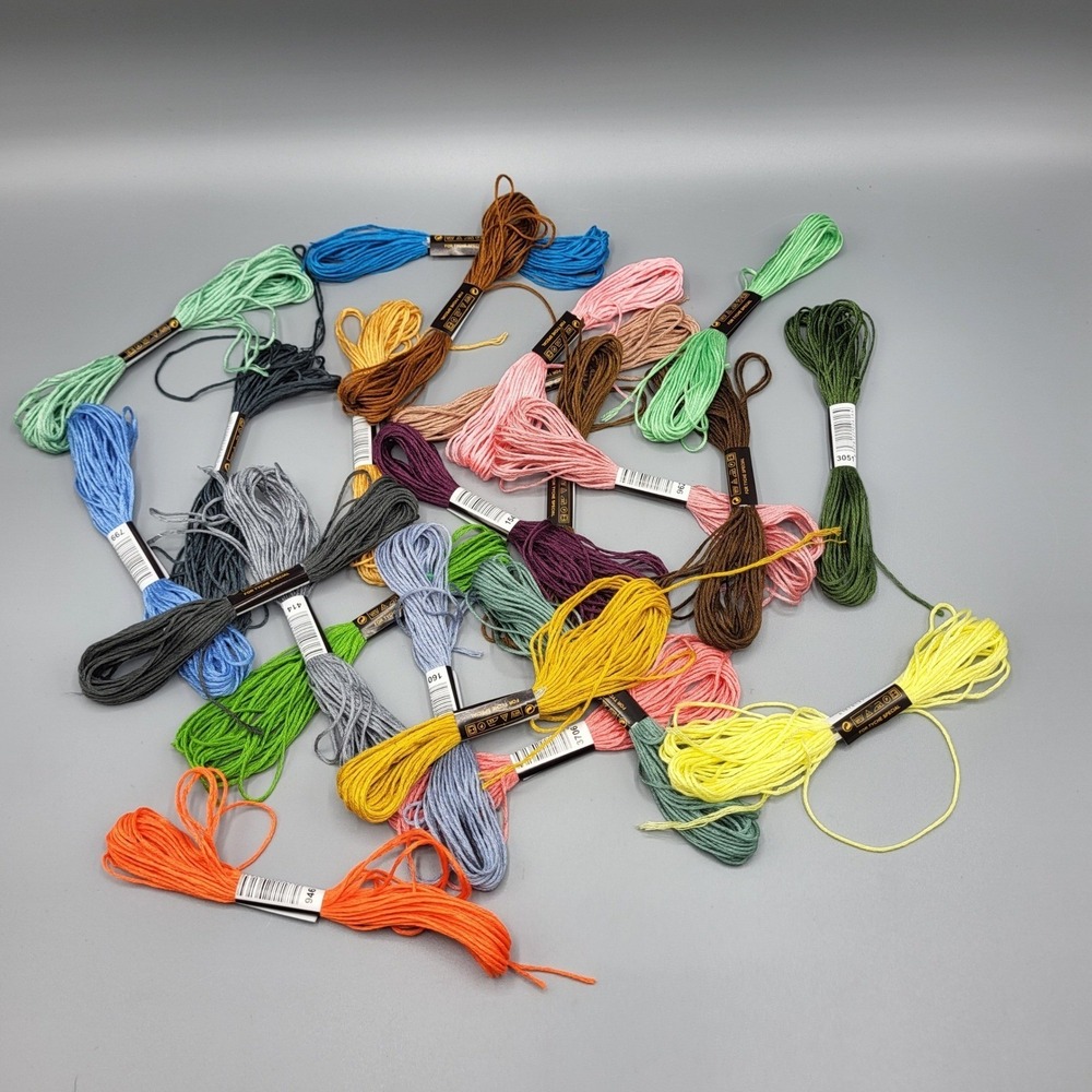 Tyche Special Embroidery Floss Lot Craft Supplies Multi Color 23 Skeins Assorted